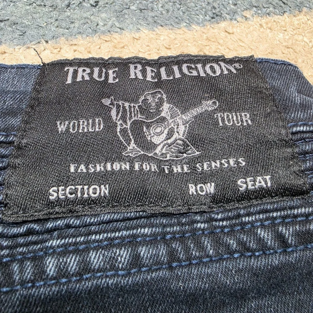 True Religion Rocco Moto Jeans Mens 36 Gray Relaxed Skinny Biker